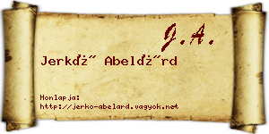 Jerkó Abelárd névjegykártya